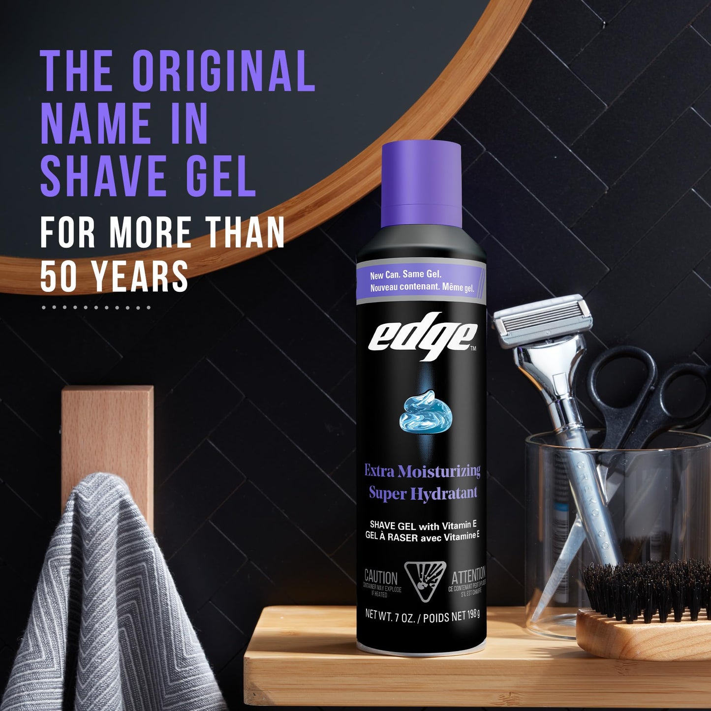 Edge Shaving Gel for Men, Extra Moisturizing with Vitamin E, (6 Pack) - Shave Gel For Men That Moisturizes, Protects and Soothes To Help Reduce Skin Beauty and Personal Care Edge