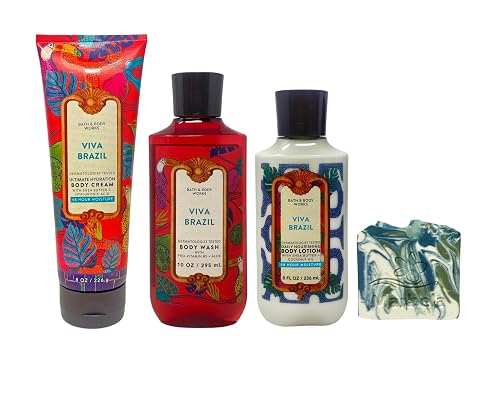 Bath & Body Works Viva Brazil - Ultimate Hydration Body Cream, Body Wash and Daily Nourishing Body Lotion with a Zen Garden Bar Soap Beauty & Personal Care Bath & Body Works
