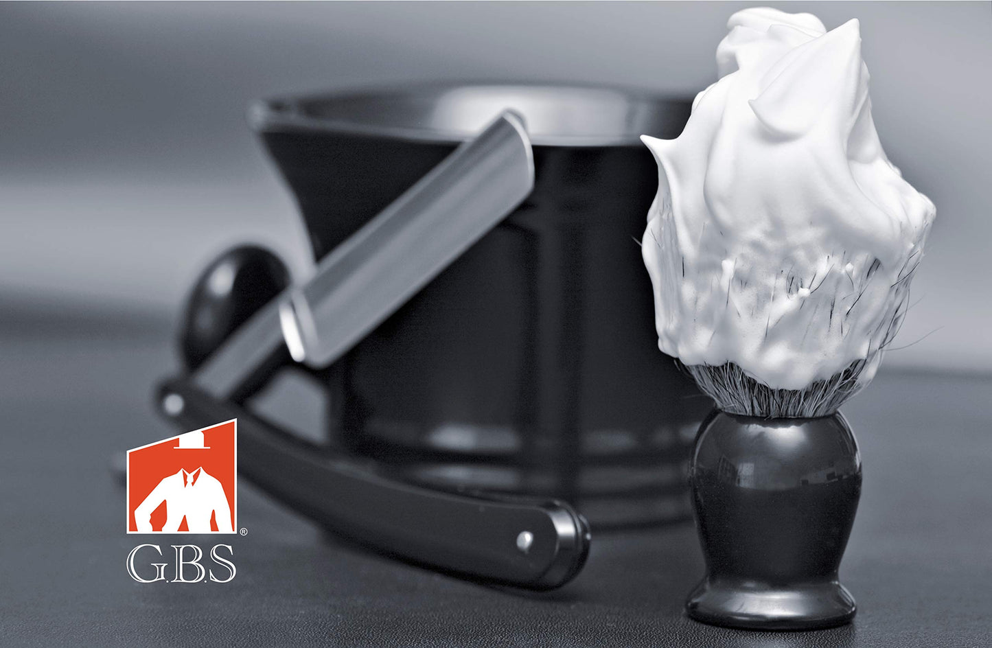 G.B.S Classic Synthetic Vegan Shaving Brush for Men, 21 mm Knot 100 mm (4in All), Onyx Beauty and Personal Care G.B.S