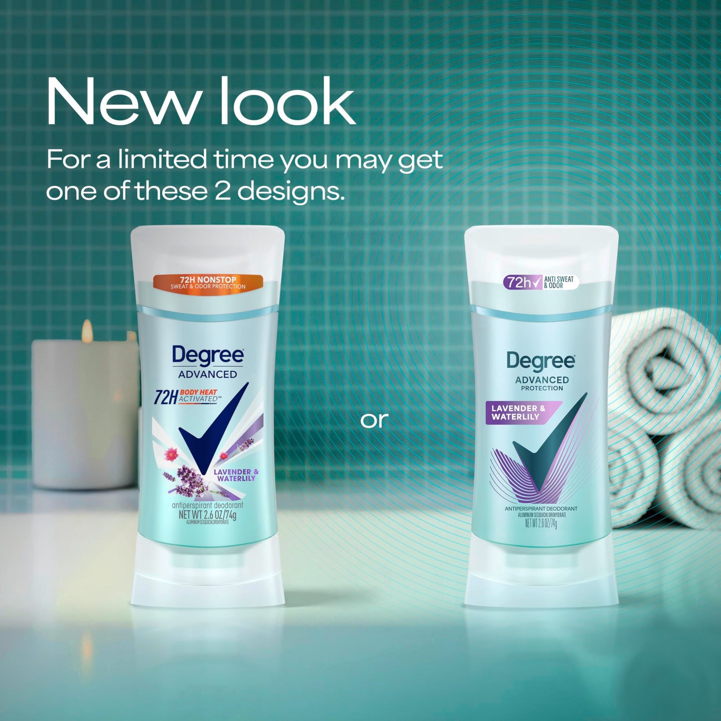 Degree Advanced Protection Antiperspirant Deodorant Lavender & Waterlily for 72-Hour Sweat & Odor Control for Women, with Body Heat Activated Beauty and Personal Care Degree