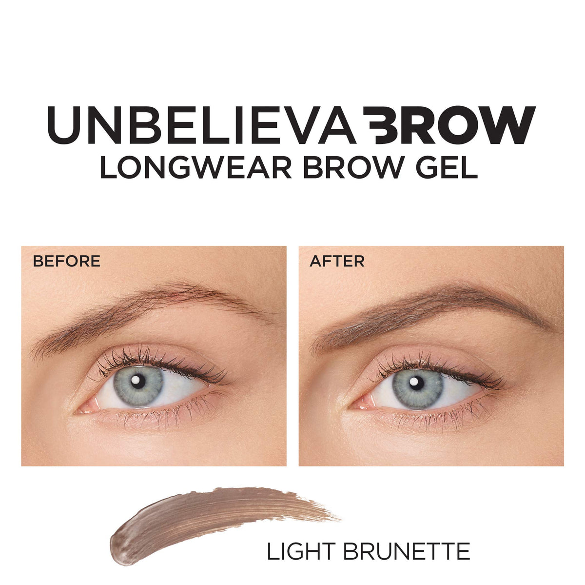L'Oreal Paris Unbelieva-Brow Longwear Waterproof Tinted Brow Gel, Smudge-resistant, Transfer- Proof, Quick Drying, Easy and quick application
