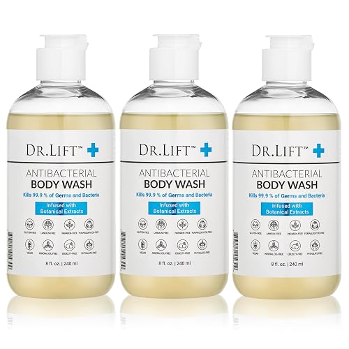 DR. LIFT Antibacterial Body Wash, 8 oz (3-Pack) - Gentle & Effective Shower Gel - Made in America Beauty & Personal Care DR. LIFT