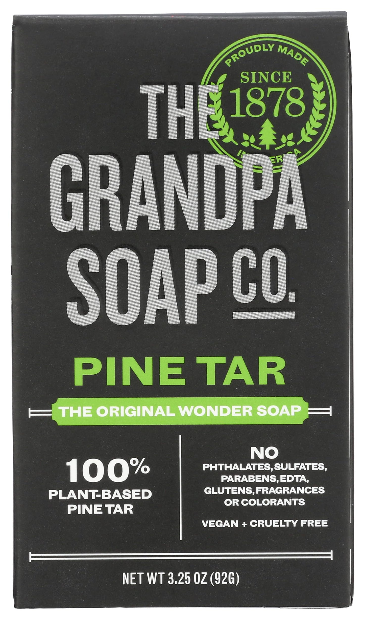 Grandpas Wonder Pine Lathers White Tar Bath Bar Soap - 3.25 Oz Beauty & Personal Care The Grandpa Soap Company