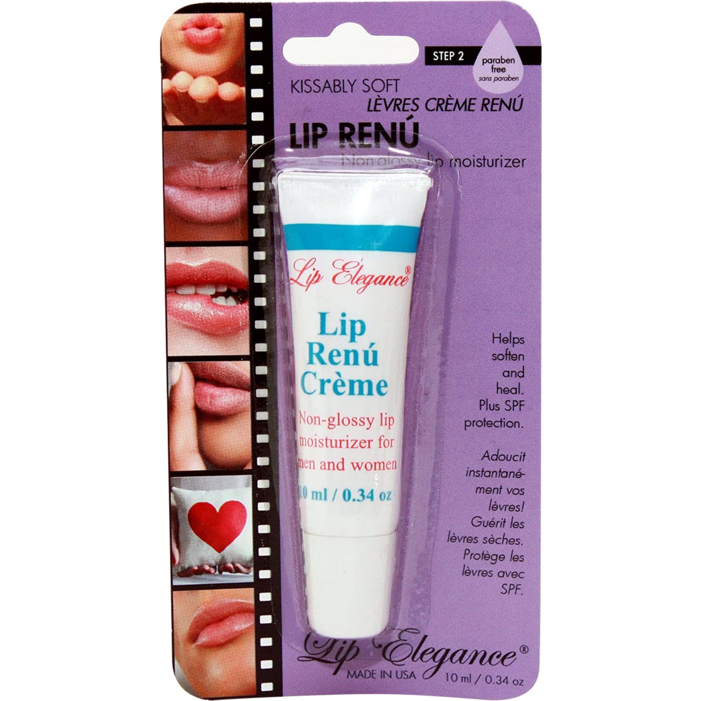 Lip Elegance Lip Renu Cream - Deep Nourishment Lip Moisturizer - Non-Glossy Lip Cream for Men and Women - SPF-6 Support for Lip Care - All-Natural Beauty and Personal Care Lip Elegance