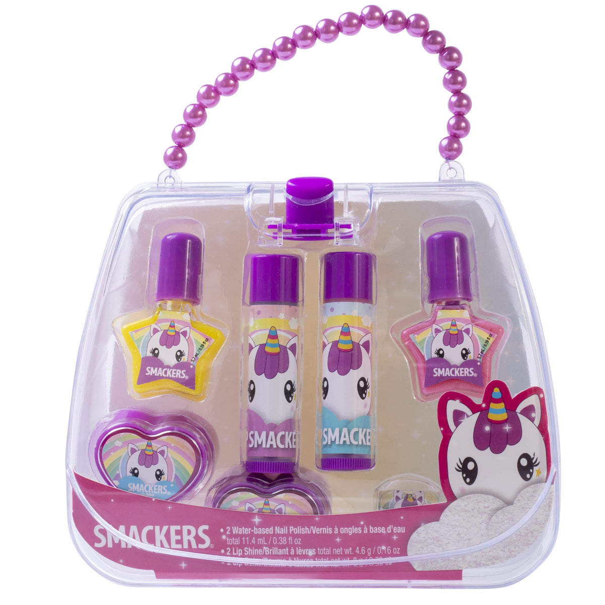 Lip Smacker Unicorn Nail Polish & Flavored Lip Balm Makeup Bag for Girls | Tote | Purse | Christmas Make Up Collection | Holiday Present | Gift Beauty & Personal Care Lip Smacker