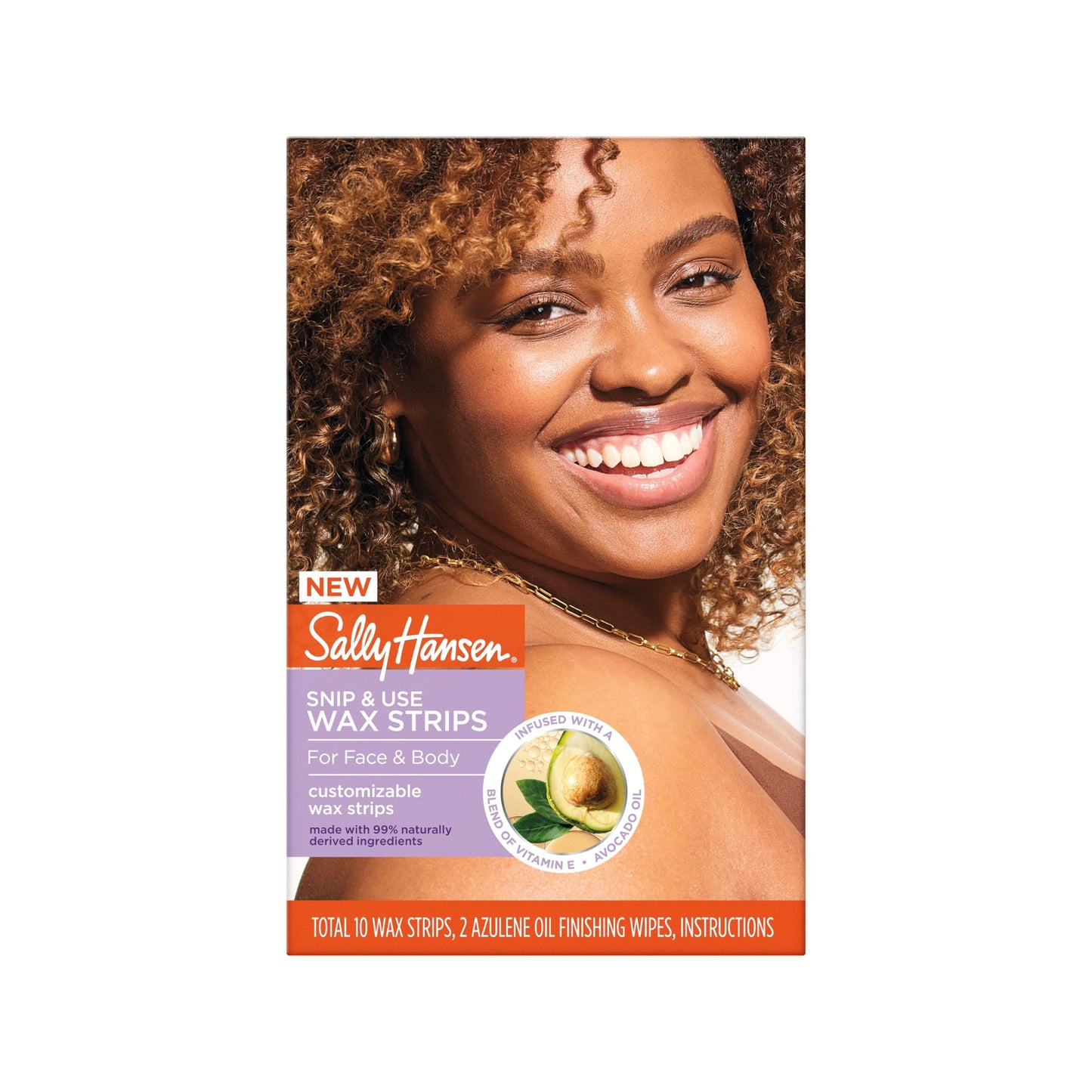 Sally Hansen Snip & Use Wax Strips Kit | Face & Bikini Line Hair Removal | Vitamin E & Avocado Oil Infused | 10 Count Beauty and Personal Care Sally Hansen