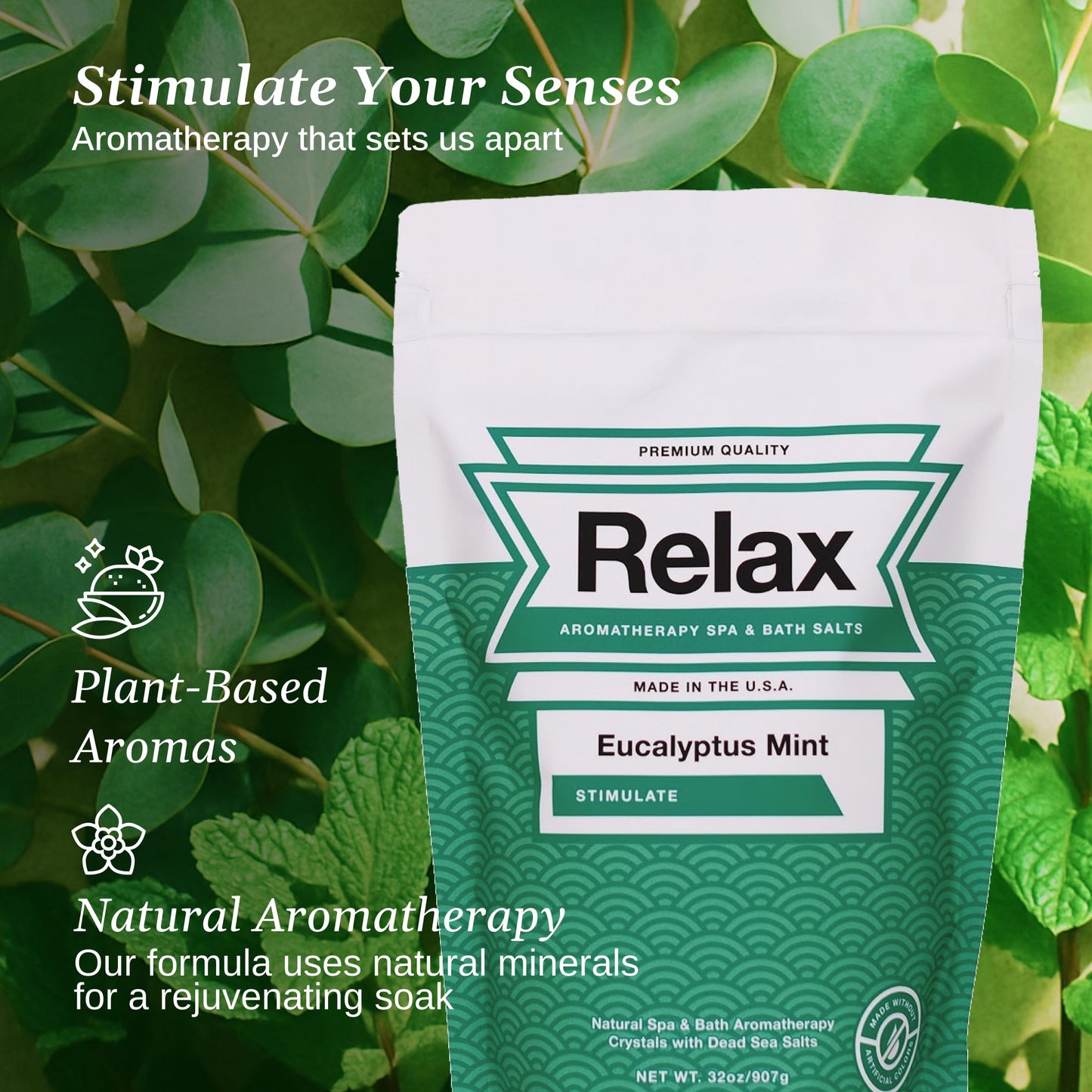 Relax Spa & Bath Aromatherapy Bath Salts for Hot Tub, Bath, or Spa, 2LB Bag Infused with Magnesium, Bath Salt for Soaking, Eucalyptus Mint Scent Beauty and Personal Care Relax Spa & Bath