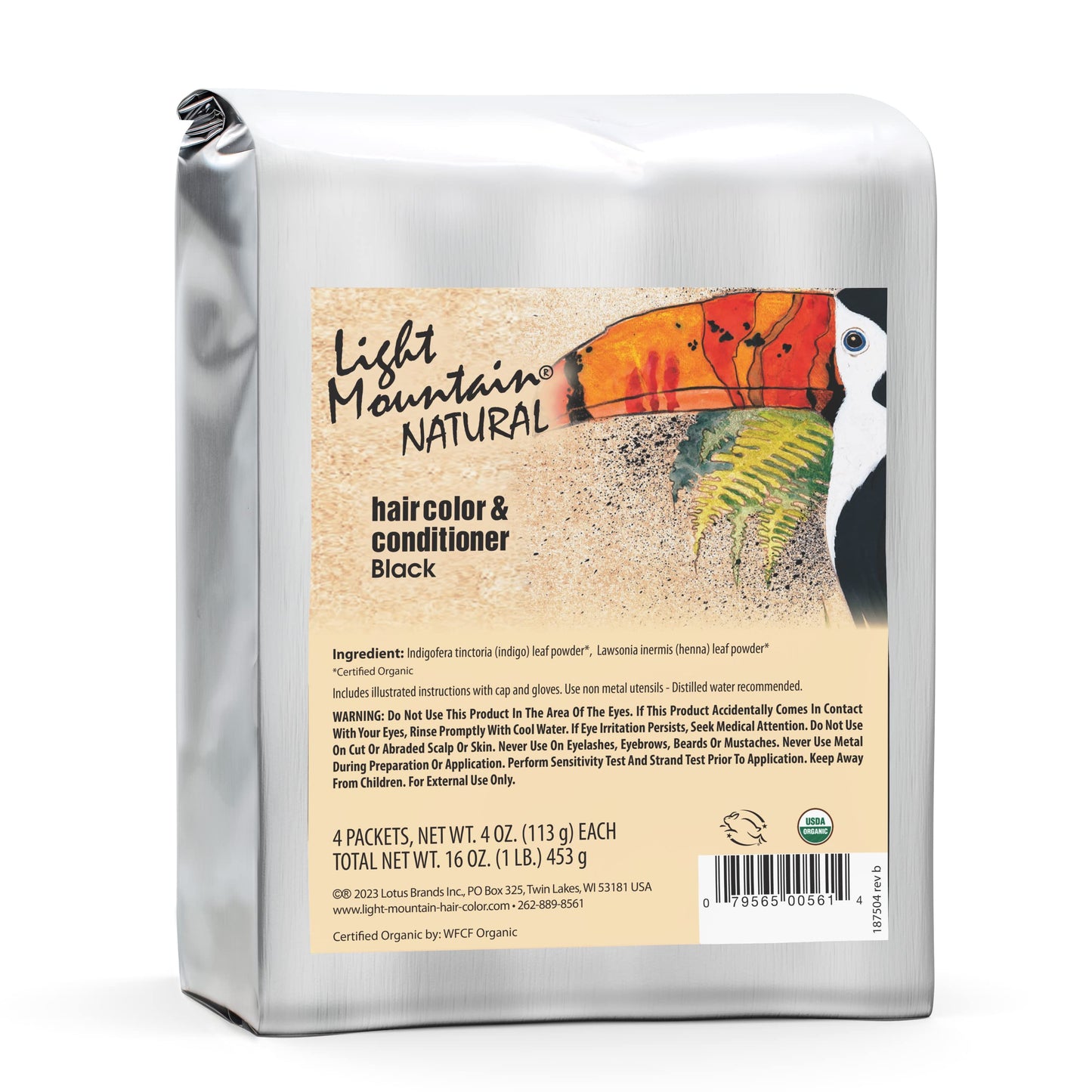 Light Mountain Henna Hair Color & Conditioner - Black Hair Dye for Men/Women, Organic Henna Leaf Powder and Botanicals, Chemical-Free, Semi-Permanent Beauty & Personal Care LIGHT MOUNTAIN