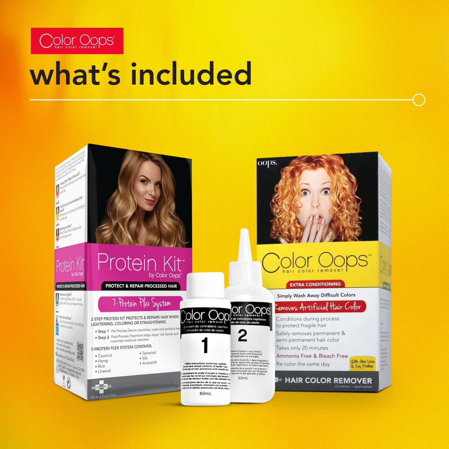Color Oops Extra Conditioning Hair Color Remover and Protein Kit Bundle, Dye Remover Processes in 20 Minutes, Safely Removes Permanent Beauty & Personal Care Color Oops
