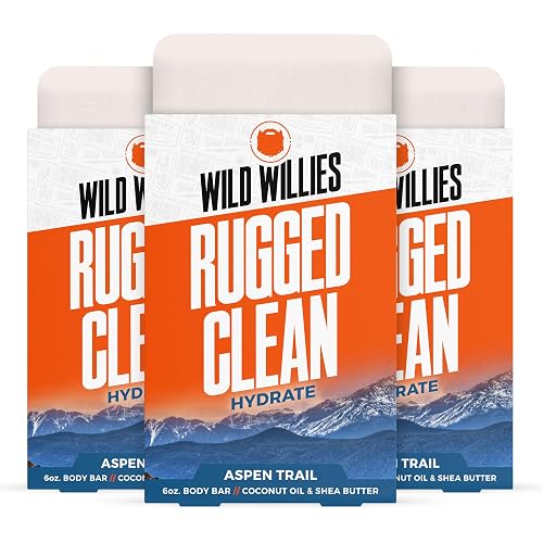 Wild Willies Mens Natural Bar Soap - Aspen Trail - Moisturizing Body Wash Bar with Shea Butter and Coconut Oil - 6 oz, 3 Pack Beauty & Personal Care Wild Willies