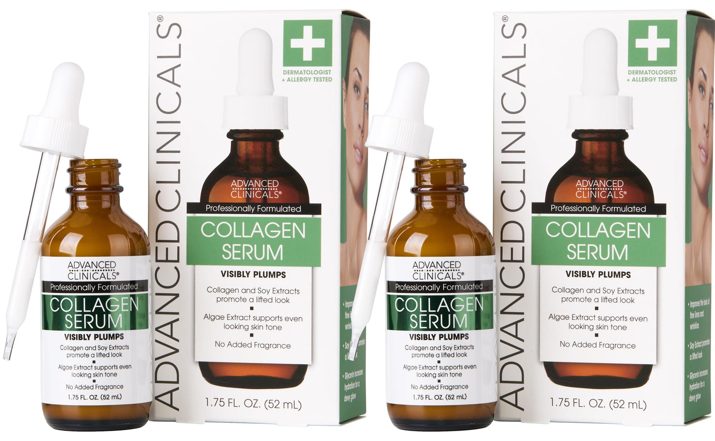 Advanced Clinicals Collagen Serum For Face | Visible Anti Aging Collagen Peptide Serum + Hyaluronic Acid Moisturizer Improves Look Of Wrinkles, Dry Beauty & Personal Care Advanced Clinicals