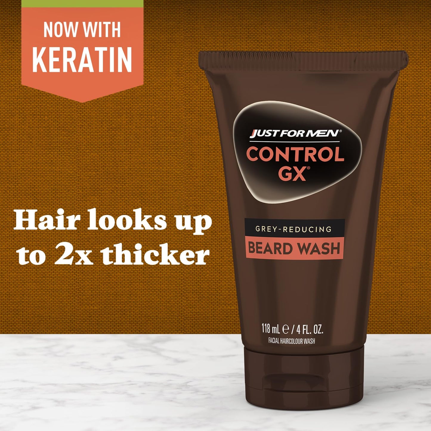 Just for Men Control GX Grey Reducing Beard Wash Shampoo with Keratin, Gradually Colors Mustache and Beard, Leaves Facial Hair Thicker Softer Beauty & Personal Care Just for Men