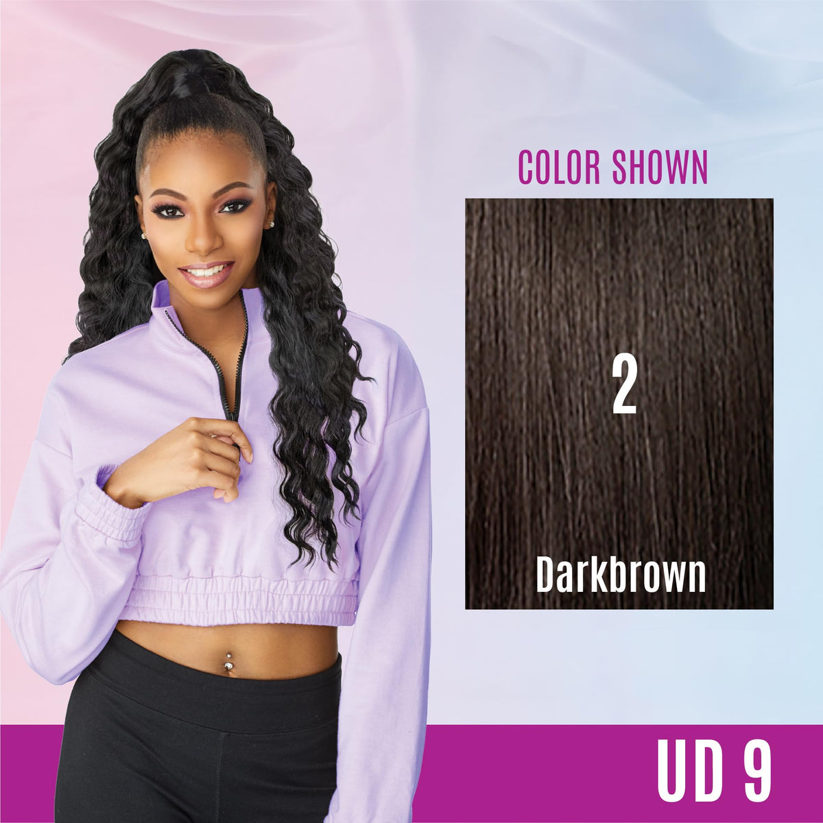 Sensationnel Instant Updown Halfwig Pony-lud 9, 2 DARKBROWN