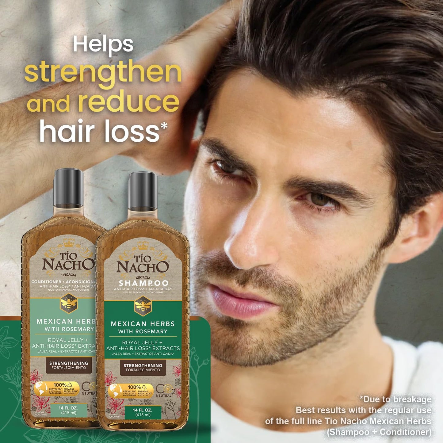Tío Nacho Mexican Herbs Anti-Hair Loss Shampoo and Conditioner Set with Royal Jelly and Rosemary Extract, Strengthening and Nourishing Routine Beauty & Personal Care Tio Nacho