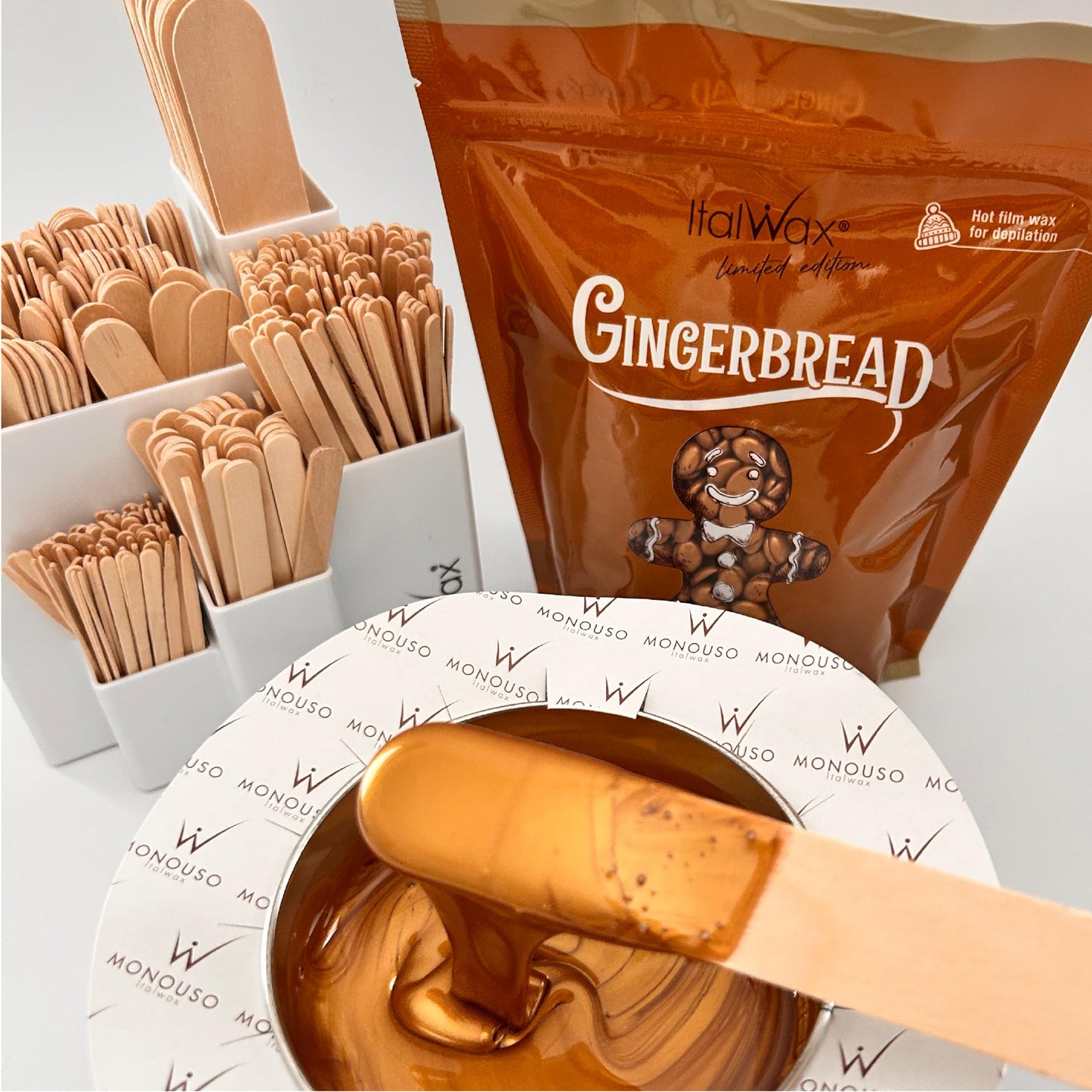 Italwax Gingerbread - 500g / 1.1 lb - Hard wax beads for hair removal - Biscuit Aroma - Synthetic formulation ideal for sensitive skins - Recommended Beauty and Personal Care Italwax