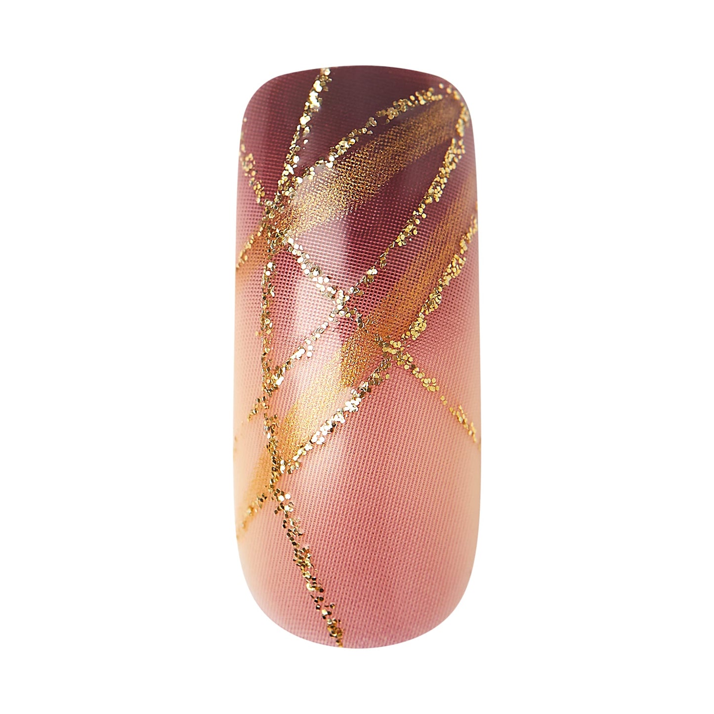Gold Finger Gel Glam Press on Nail Dark Brown Glitter French Full Cover Luxurious Design, Square shape, Medium Length, MIni Glue Included GF64 Beauty & Personal Care KISS