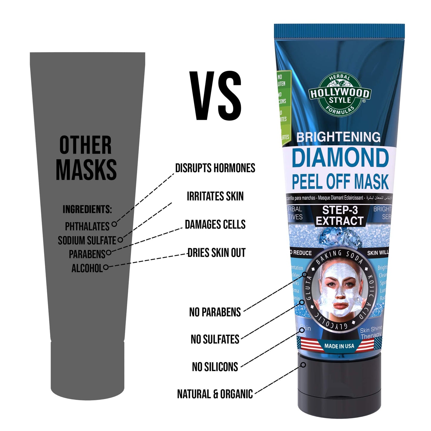 Hollywood Style Brightening Diamond Peel-off Mask 3.2 Ounce Beauty & Personal Care Hollywood Style