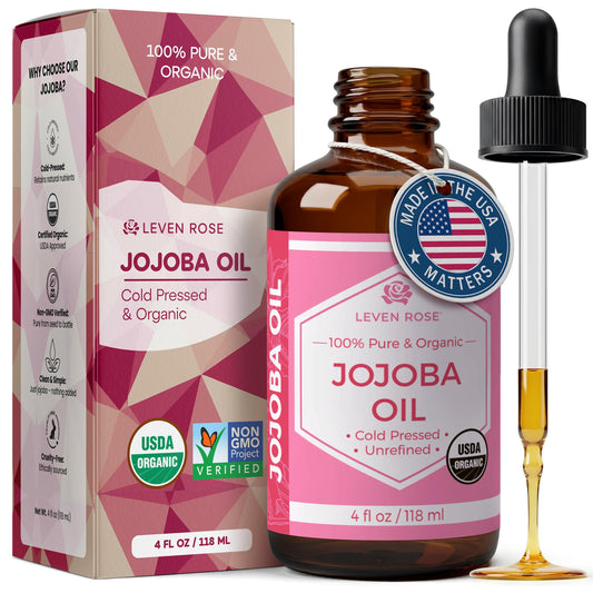 Leven Rose Jojoba Oil, Pure Cold Pressed Natural Unrefined Moisturizer for Skin Hair and Nails 16 Fl. oz Beauty and Personal Care Leven Rose Default Title