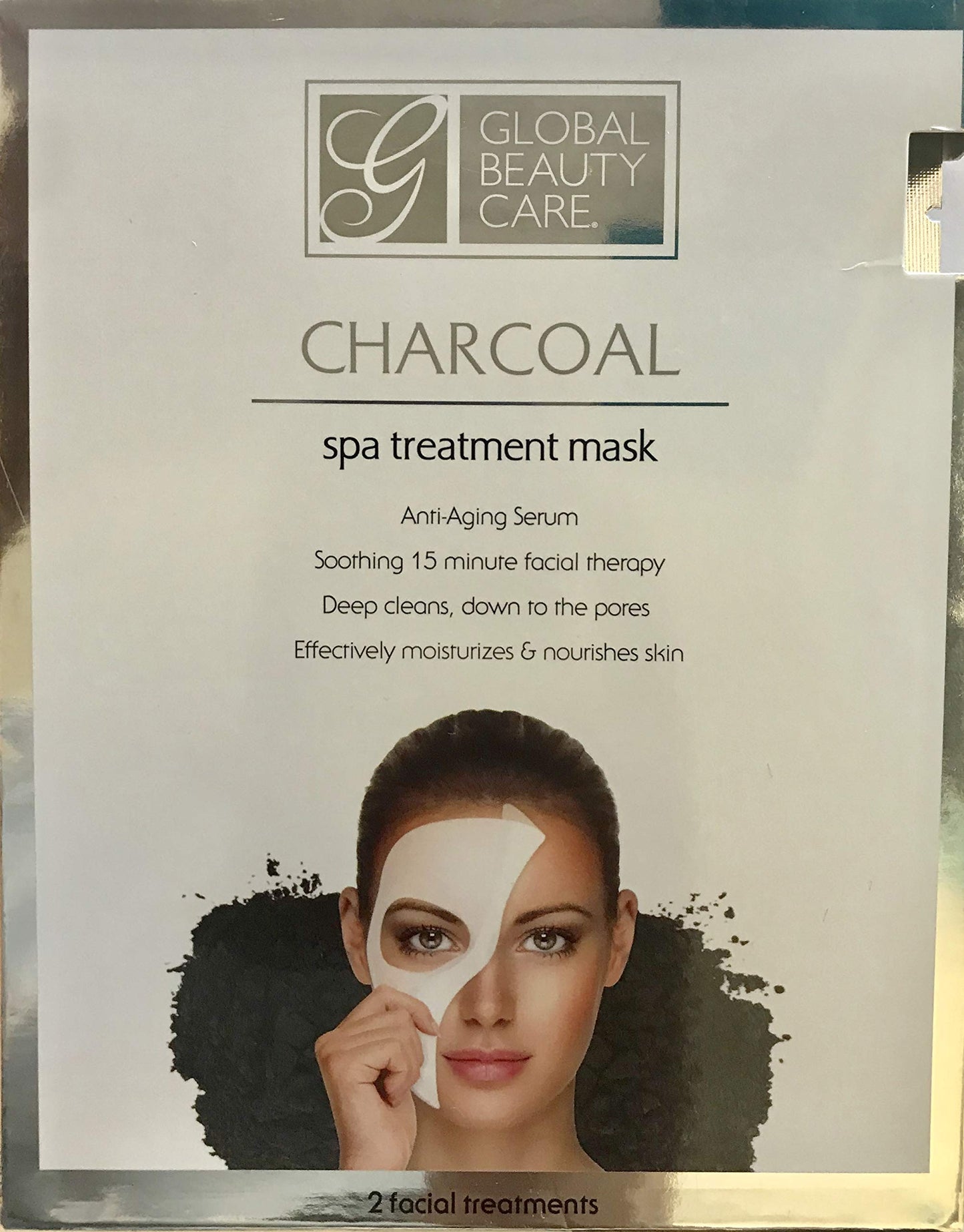 Global Beauty Products Charcoal Spa Treatment Mask, 2 Facial Treatments Beauty & Personal Care Global Beauty Products