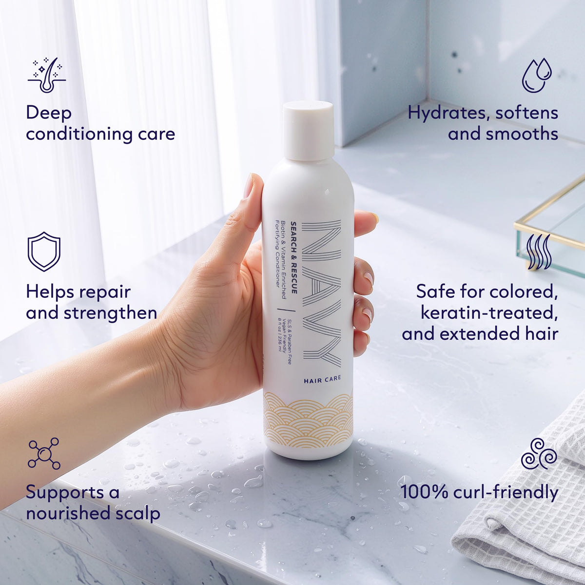 NAVY Search and Rescue Biotin Rosemary Fortifying Conditioner, 8 oz