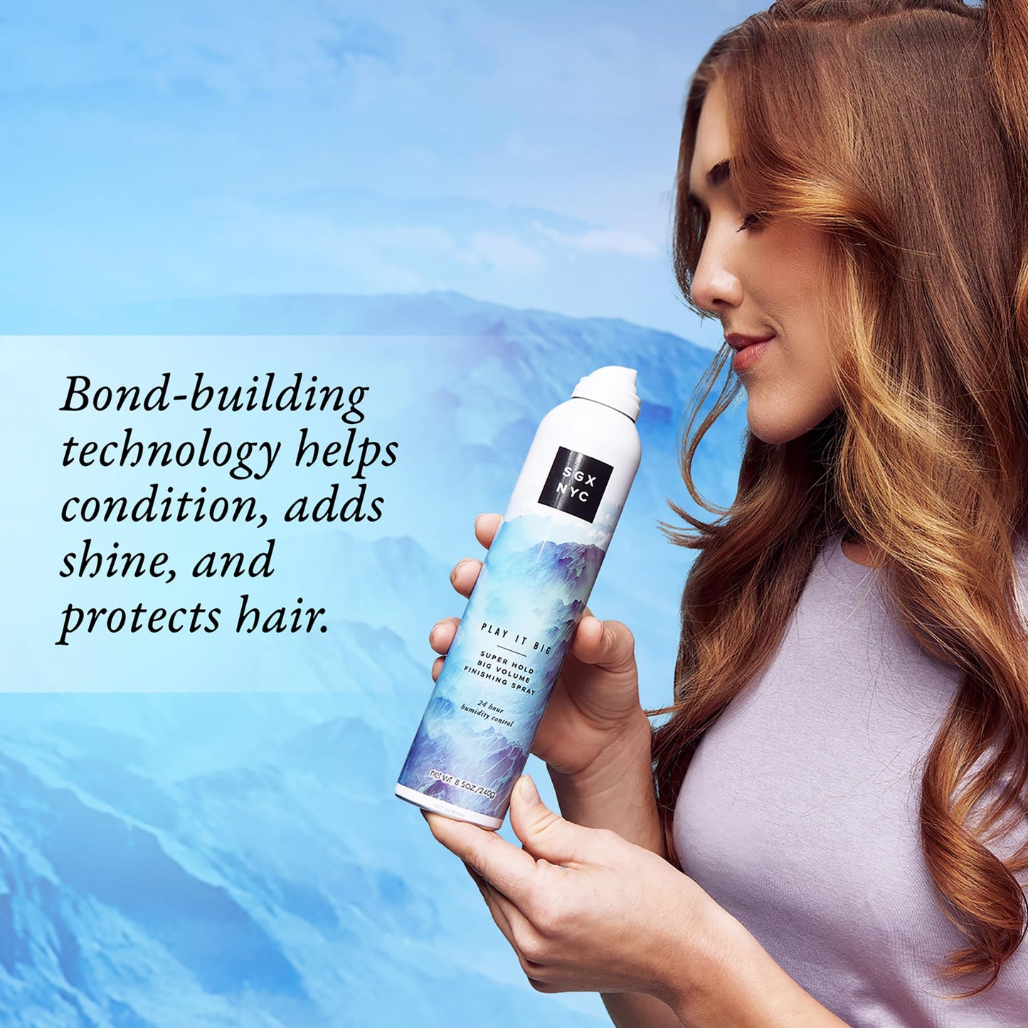 SGX NYC Play it Big Super Hold Volume Finishing Spray - Long Lasting Hair Spray with Anti Frizz Finish - Paraben Free with Coconut Oil - 4 pc Beauty & Personal Care SGX NYC