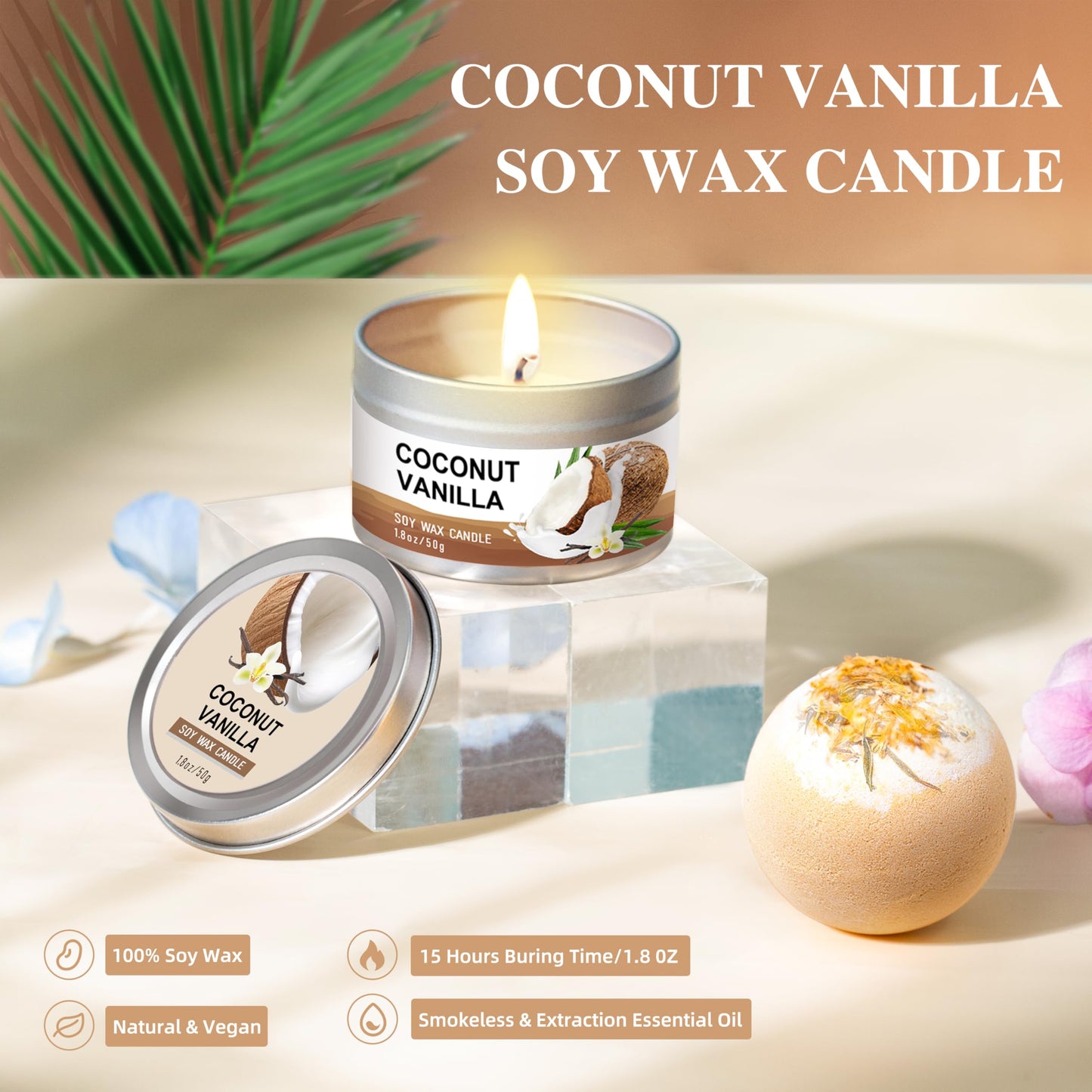 Gifts for Women, Birthday Gifts for Women, Bath and Body Gifts Set, Vanilla Coconut Spa Gift for Self Care,Thank you Relaxing Bath Sets for Mom Beauty and Personal Care LUCOTIYA