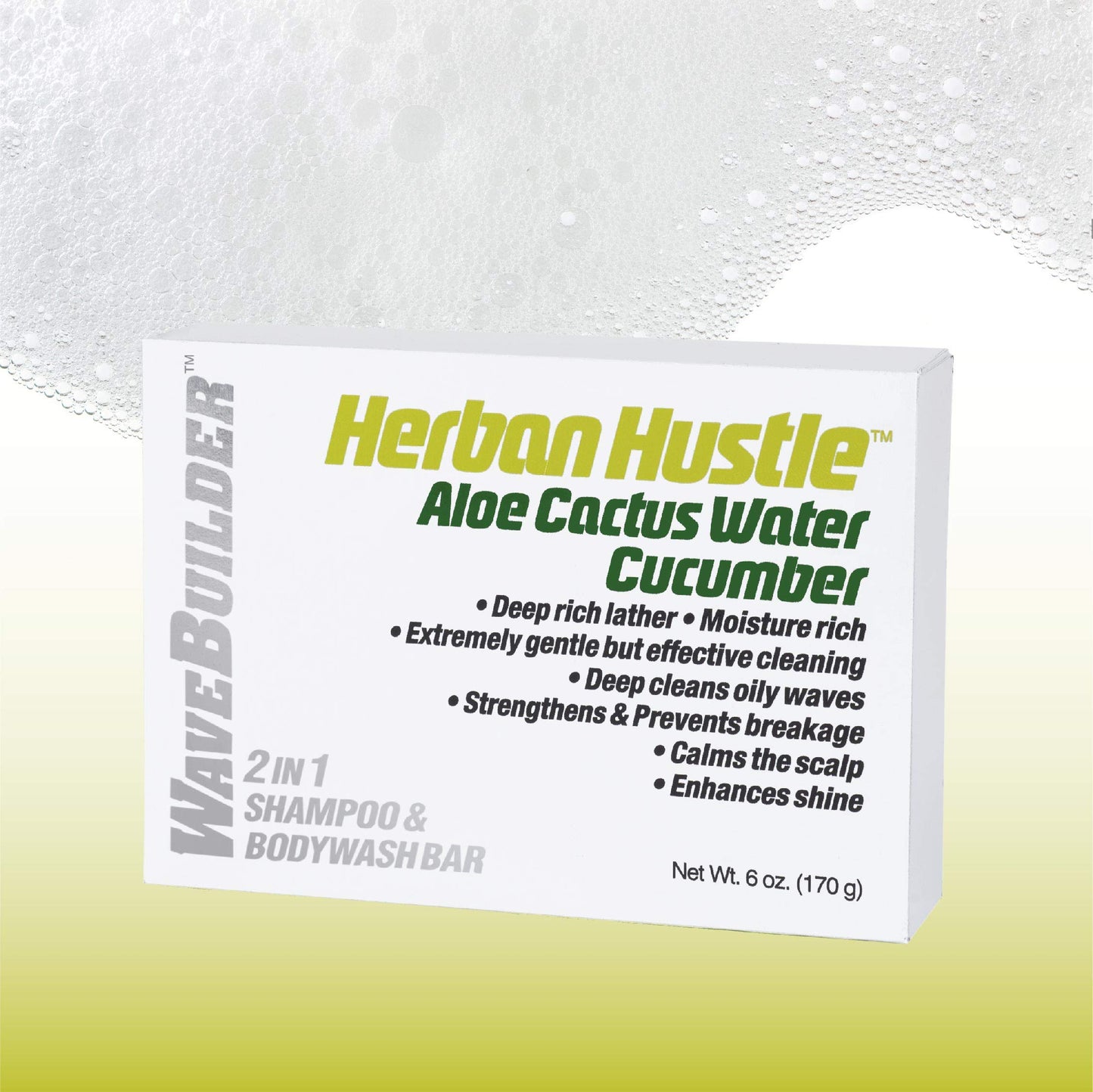 Wavebuilder Herban Hustle Aloe Cactus Water Cucumber 2 in 1 Shampoo & Bodywash Bar Beauty & Personal Care WAVEBUILDER