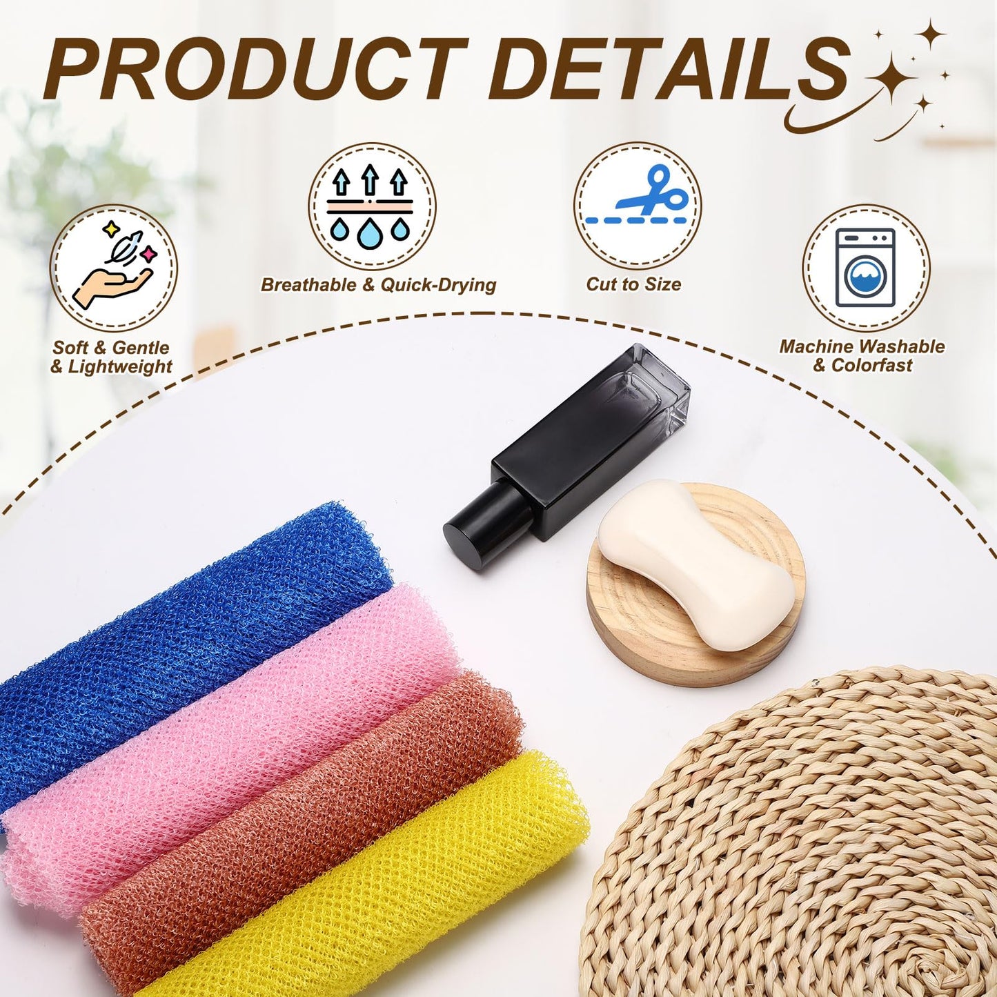 uxcell 3 Pcs Back Scrubber, Nylon Bath Sponge Extended, 25 Inch African Exfoliating Long Net Body Scrubber Shower Loofah for Women Men Use Body Bath Beauty and Personal Care uxcell