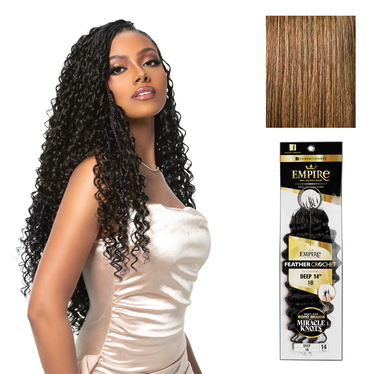 Sensationnel Empire Feather Crochet Braids-Deep,14 inch, S4/27
