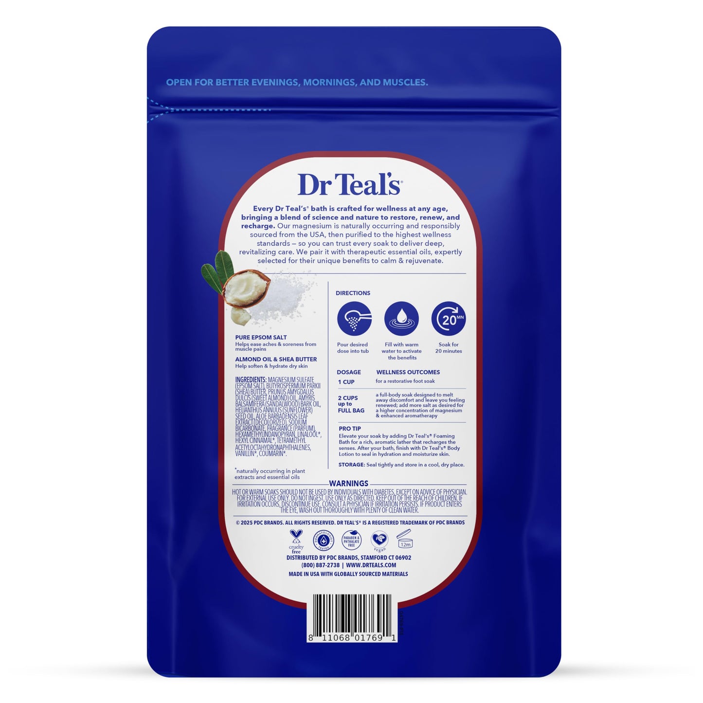 Dr Teal's Epsom Salt Magnesium Soak, Shea Butter & Almond, 3 lbs (Pack of 4) Beauty and Personal Care Dr Teal's