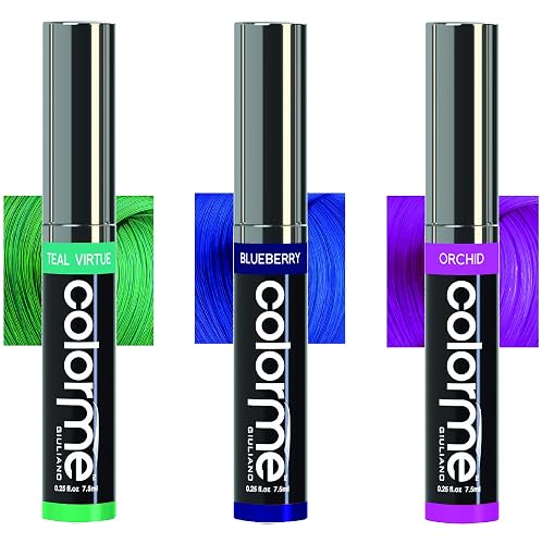 Colorme Temporary Hair Color, Hair Chalk alternative 3PK (Teal, Blueberry, Orchid) Beauty & Personal Care Color Me