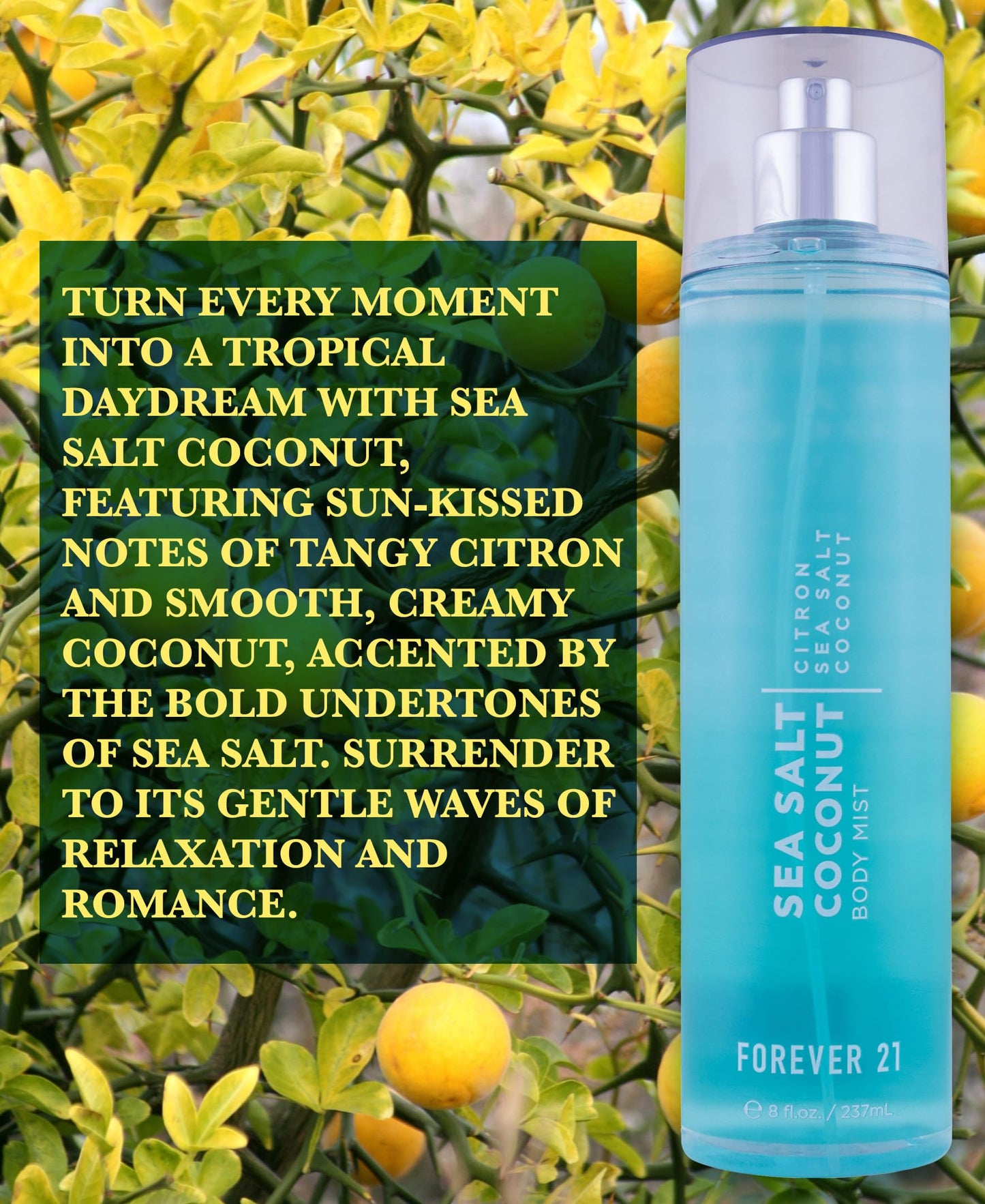 Forever 21 Sea Salt Coconut Body Mist, 8 fl. oz. Beauty & Personal Care Forever 21