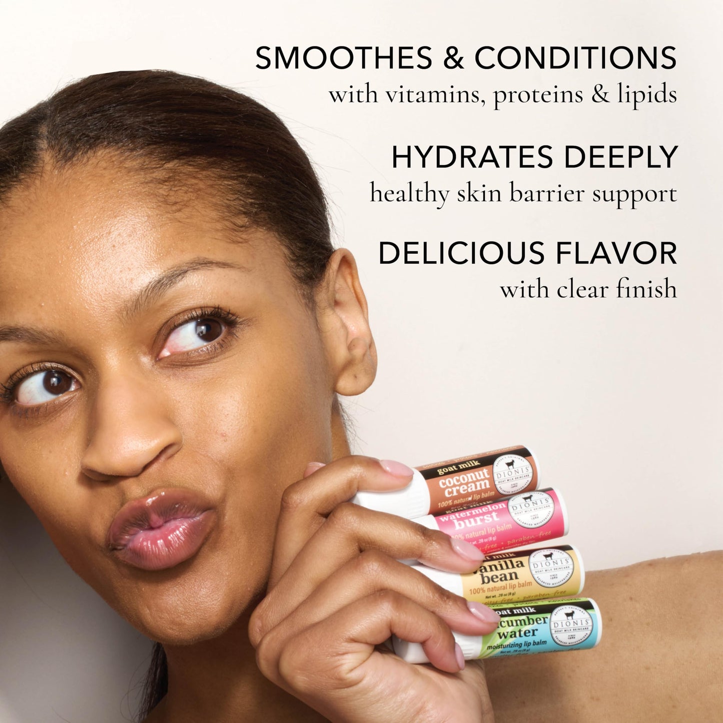 Dionis Goat Milk Jumbo Lip Balm - Moisturizing for Dry, Chapped Lips, Conditioning with Beeswax, Shea Butter, Coconut Oil - Peppermint Twist 0.28oz Beauty and Personal Care Dionis