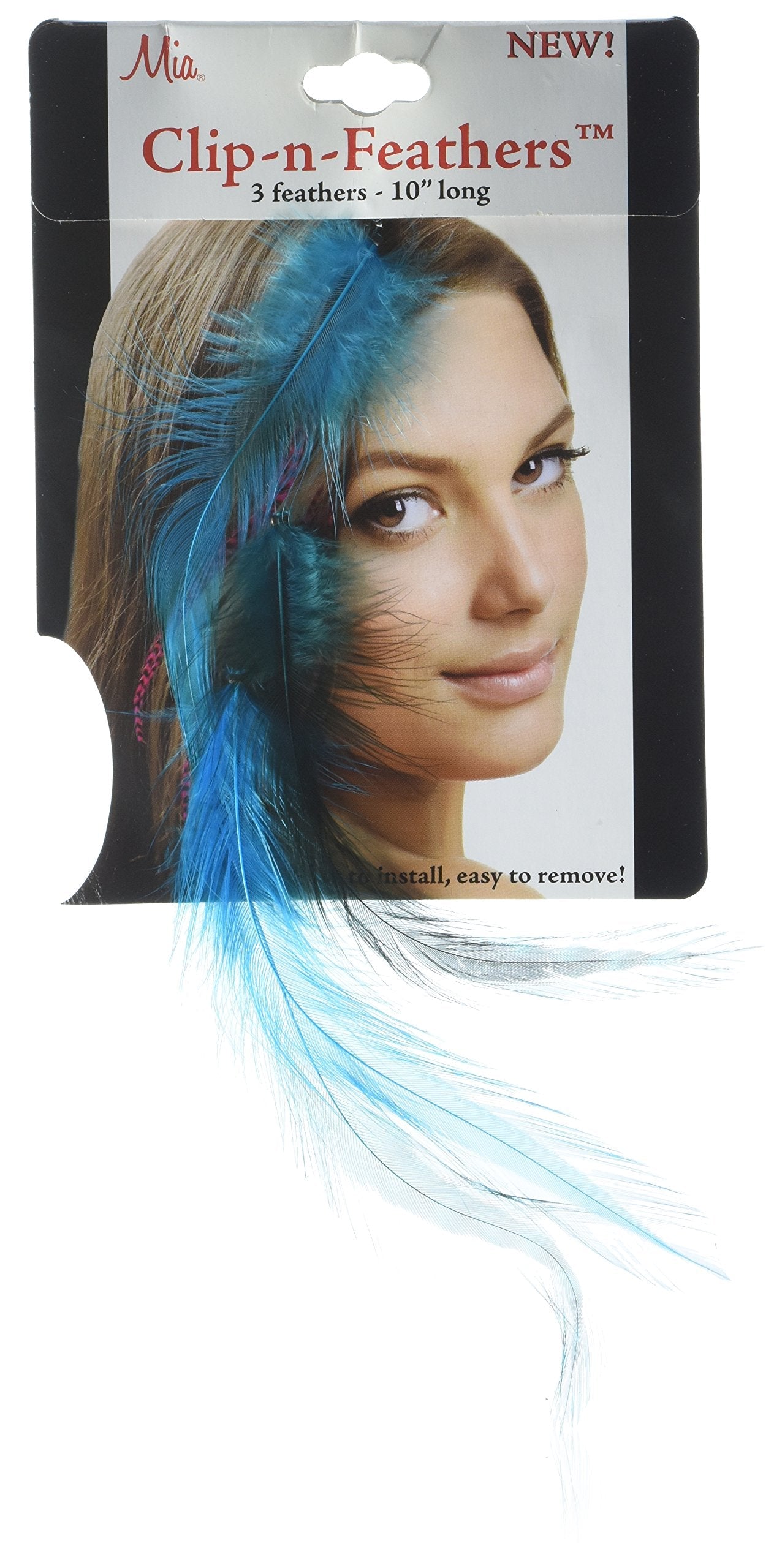 Mia Clip-n-Feathers Hair Feather, Blue, 1 Ounce Beauty and Personal Care Mia