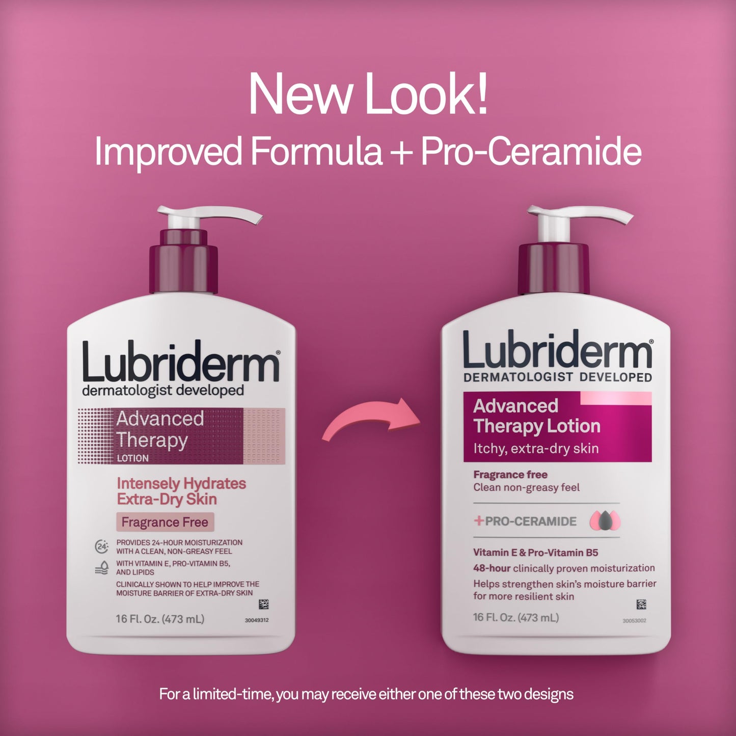 Lubriderm Advanced Therapy Fragrance-Free Moisturizing Lotion with Vitamins E and Pro-Vitamin B5, Intense Hydration for Extra Dry Skin, Non-Greasy Beauty & Personal Care Lubriderm