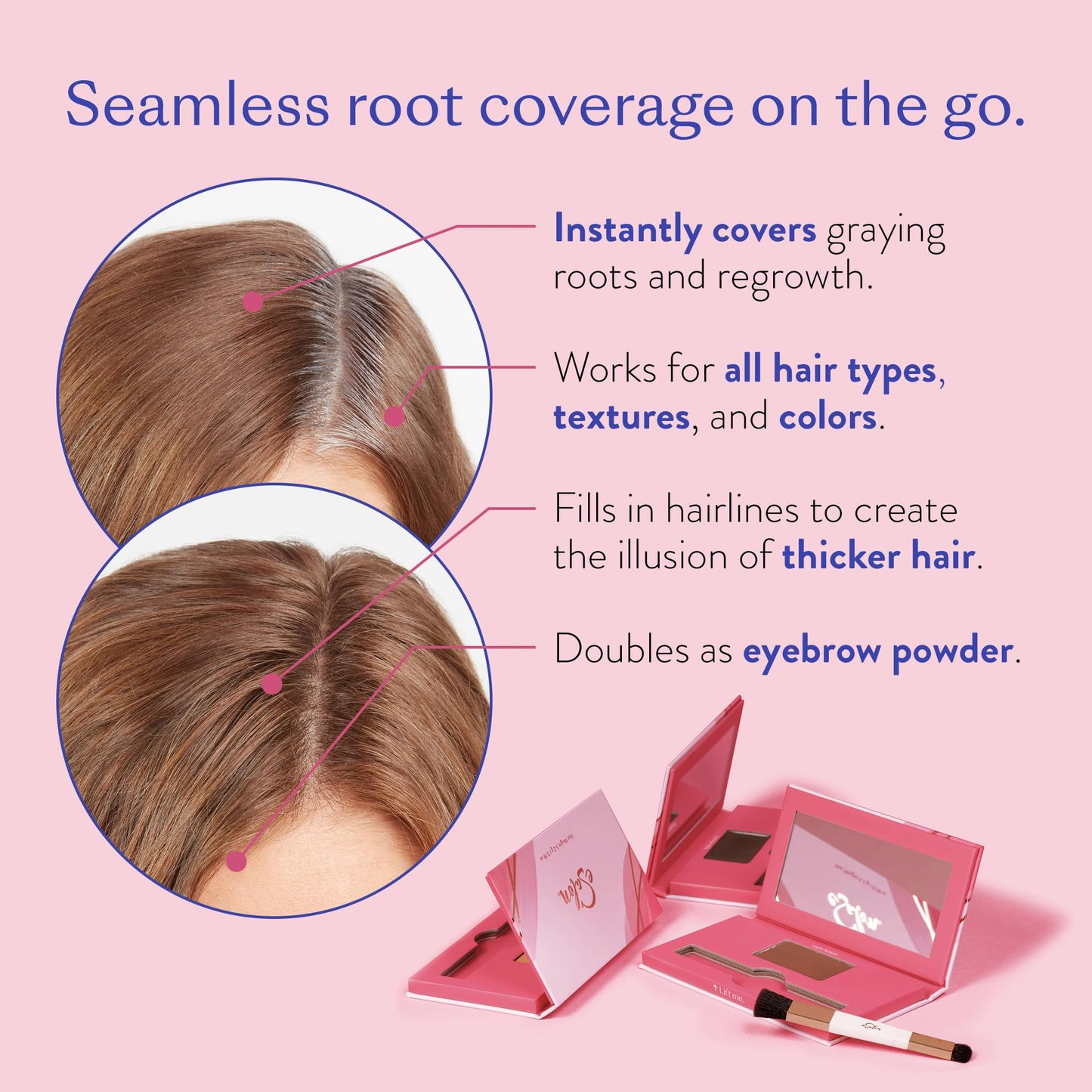 eSalon Root Touch Up + Brow Powder, Conceal & Cover (Copper) - Hairline Powder for Women - Scalp Concealer & Filler for Thinning & Gray Hair Coverage Beauty & Personal Care eSalon