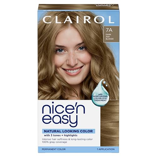 Clairol Nice'n Easy Permanent Hair Dye, 7A/7C Dark Cool Blonde | 100% Gray Coverage | Long?Lasting, Natural?Looking Color & Shine | Pack of 1 Beauty & Personal Care Clairol