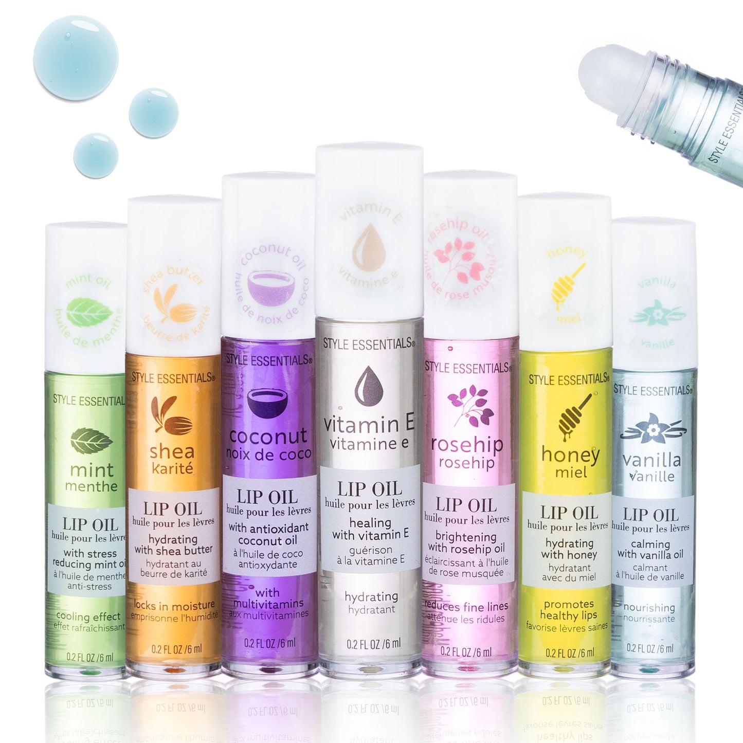 EXPRESSIONS 7pc Lip Oil Collection with Essential Oils - Hydrating Roll On Lip Oils Infused w/Natural Healing Essential Oils - Rollerball Lip Oils Beauty & Personal Care EXPRESSIONS