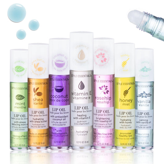EXPRESSIONS 7pc Lip Oil Collection with Essential Oils - Hydrating Roll On Lip Oils Infused w/Natural Healing Essential Oils - Rollerball Lip Oils Beauty & Personal Care EXPRESSIONS