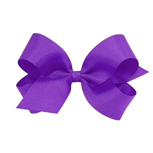 Wee Ones Girls' Plain Wrap Classic Grosgrain Hair Bows on a WeeStay No-Slip Hair Clip, Handmade, Large, Delphinium Beauty & Personal Care Wee Ones