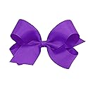 Wee Ones Girls' Plain Wrap Classic Grosgrain Hair Bows on a WeeStay No-Slip Hair Clip, Handmade, Large, Delphinium Beauty & Personal Care Wee Ones
