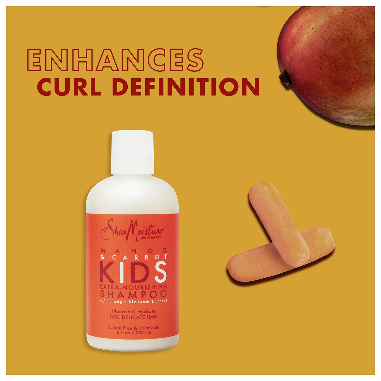 SheaMoisture Kids Shampoo, Extra-Nourishing Mango & Carrot Shampoo with Shea Butter, 8 oz Beauty and Personal Care Shea Moisture