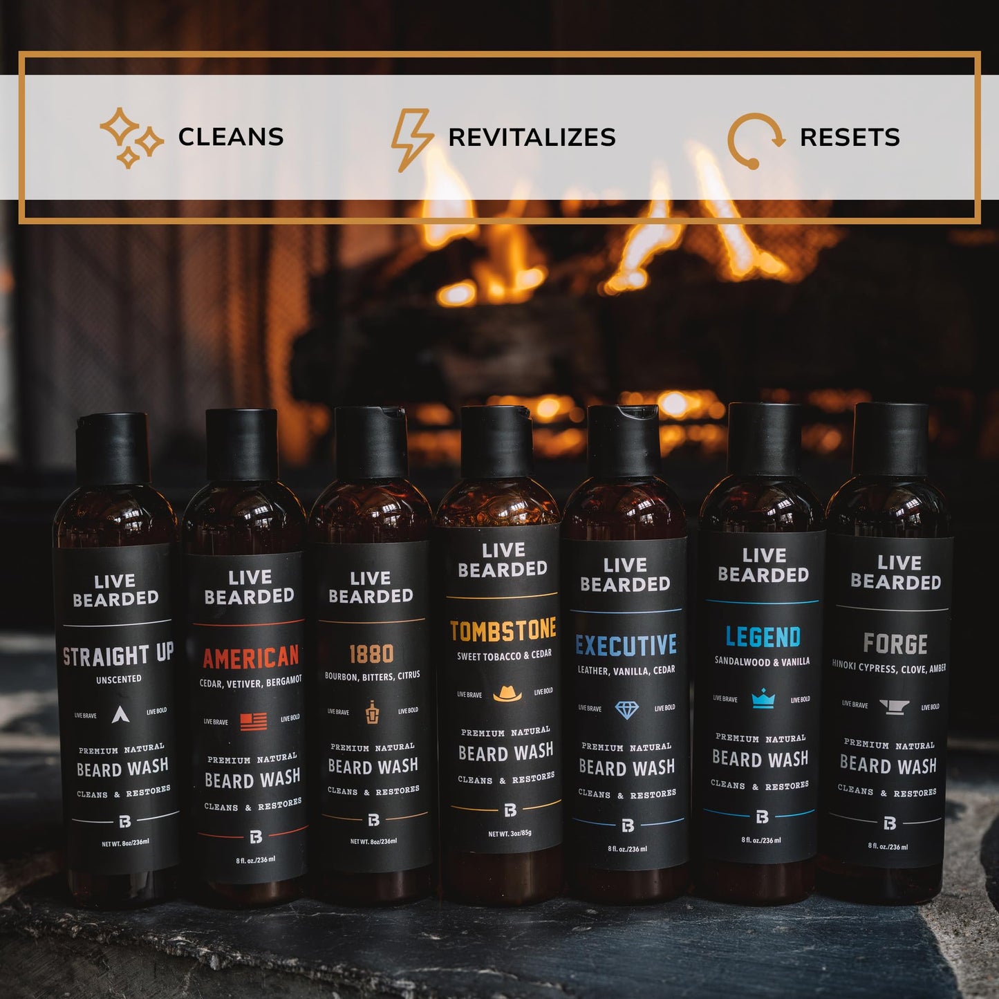 Live Bearded Beard Wash, 8 fl oz - Water-Based Face Cleanser with All-Natural Ingredients for a Gentle, Deep Clean - Made in the USA | Executive Scent Beauty & Personal Care Live Bearded