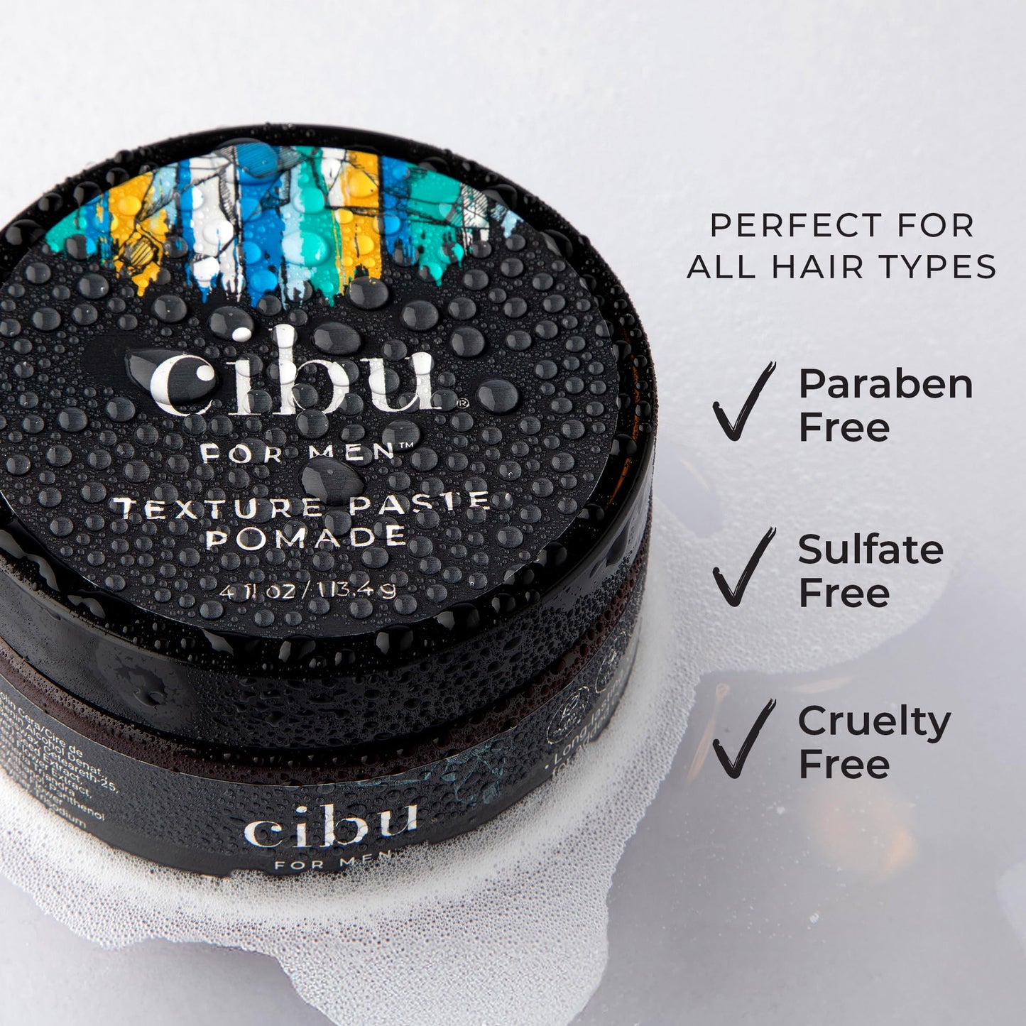 CIBU for Men Texture Paste Pomade 4 oz - Strong Hold Pomade for Men for Long Lasting Hold Texture, and Definition - Ideal for Messy, Sleek, and Casual Beauty & Personal Care CIBU