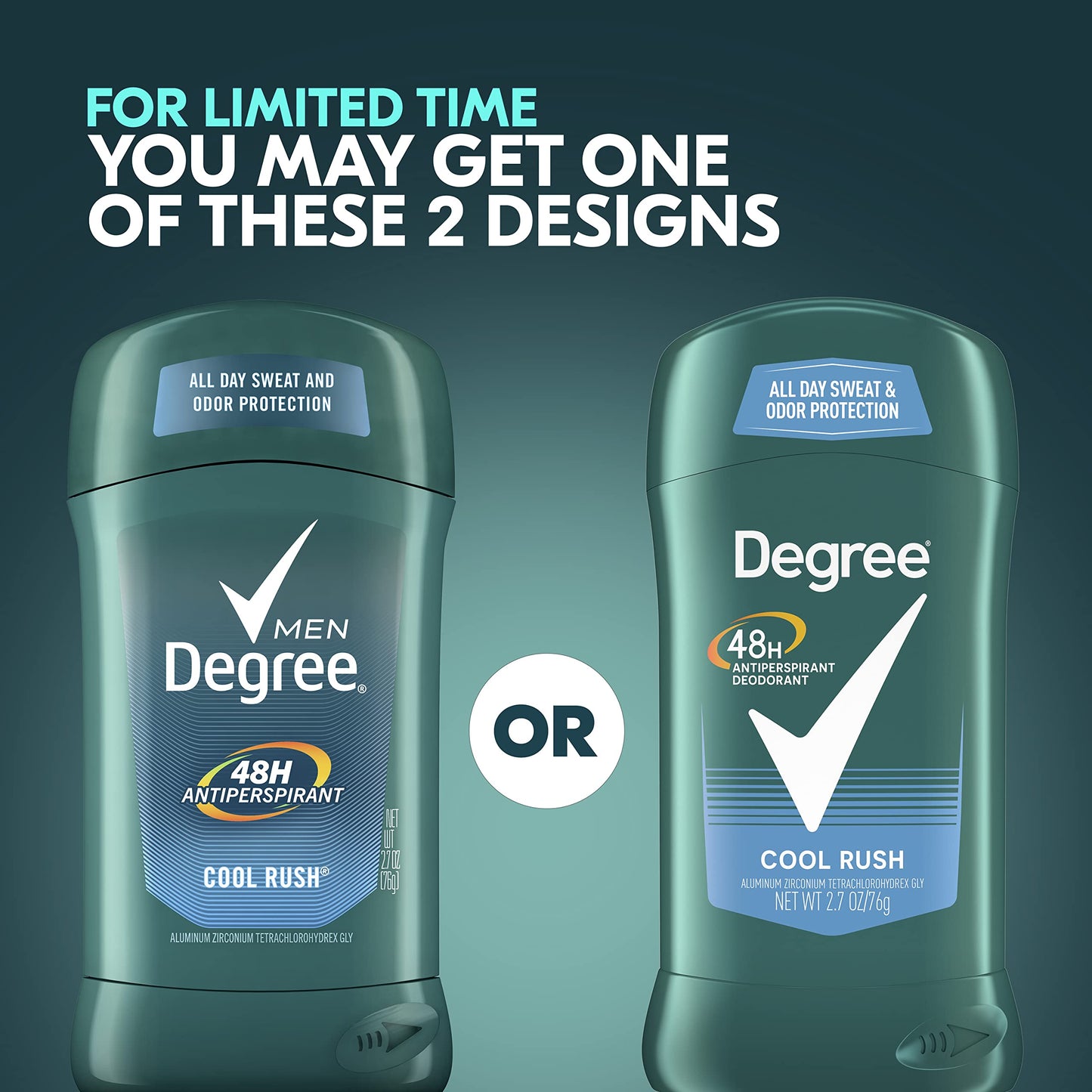 Degree Men Original Antiperspirant Deodorant for Men, Pack of 6, 48-Hour Sweat and Odor Protection, Cool Rush 2.7 oz Beauty and Personal Care Degree