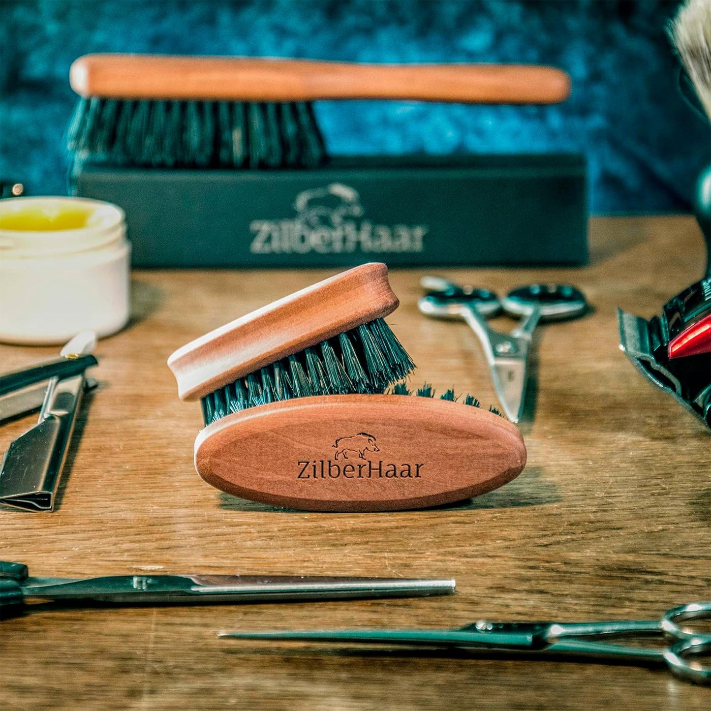 ZilberHaar Pocket Mustache and Beard Brush - Stiff Boar Bristles Small Brush - Perfect Beard Grooming Tool - Relieves beard itch - Short and Medium Beauty & Personal Care ZilberHaar