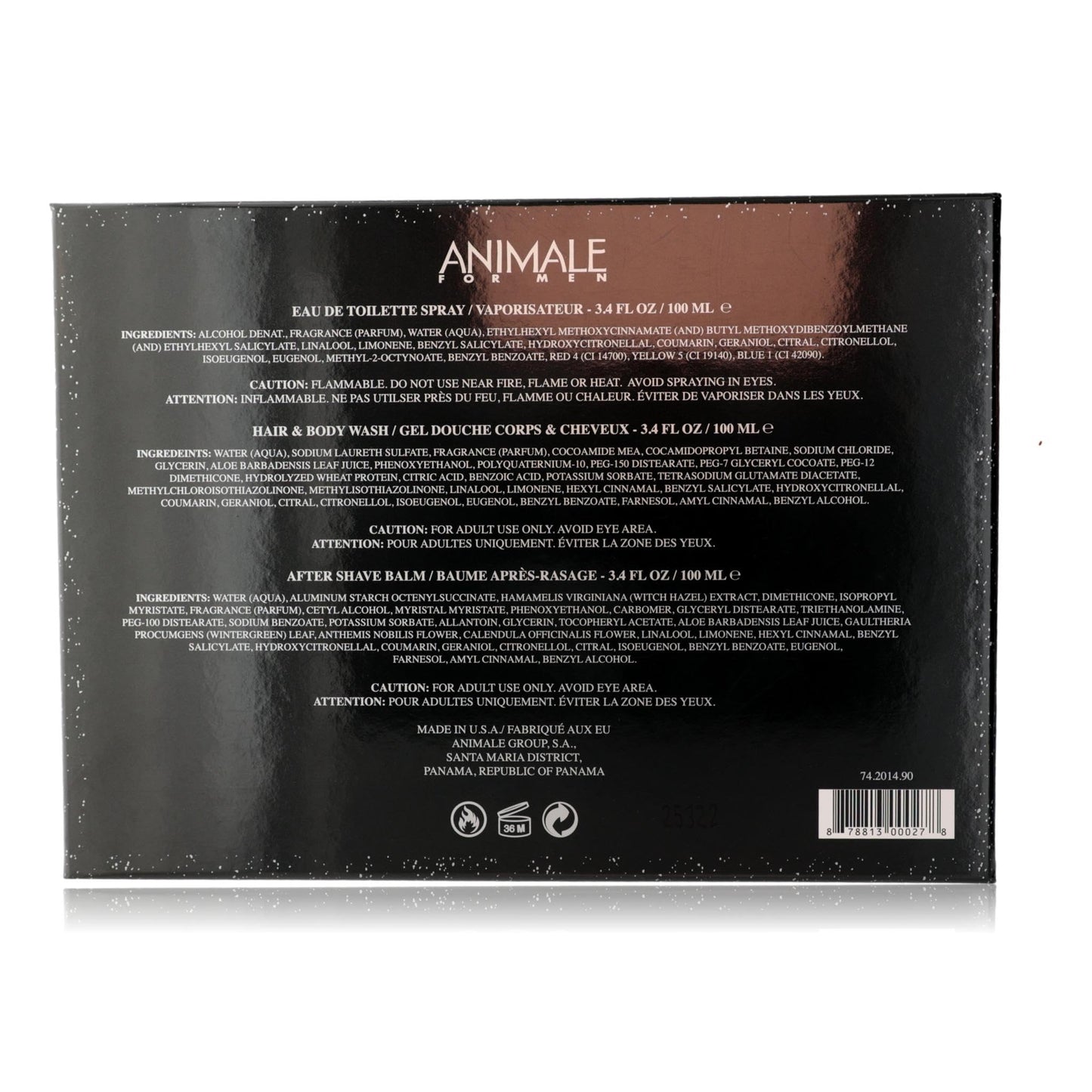 Animale Men 3.4 EDT + 3.4 Balm + 3.4 Oz Lot Beauty & Personal Care Animale
