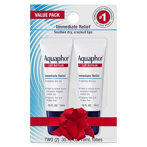 Aquaphor Lip Repair Ointment, Moisturizing Lip Balm Pack, Relieves Dryness, Holiday Gifts for Self Care, 0.35 Tube, Pack of 2 Beauty & Personal Care Aquaphor