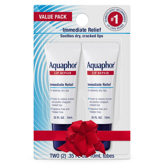 Aquaphor Lip Repair Ointment, Moisturizing Lip Balm Pack, Relieves Dryness, Holiday Gifts for Self Care, 0.35 Tube, Pack of 2 Beauty & Personal Care Aquaphor