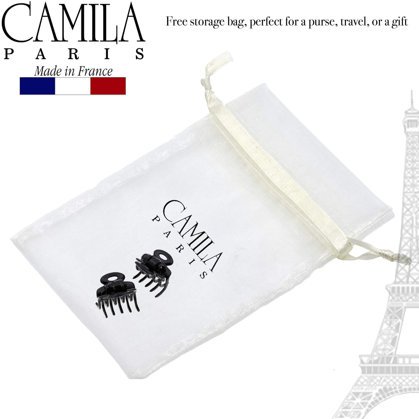 Camila Paris CP2/2 French Hair Clip for Women, Set of 2 Small 1 inch Girls Hair Claw Clips Jaw Fashion Durable and Styling Hair Accessories for Women Beauty & Personal Care Camila